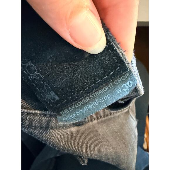 Joes Jeans The Ex-Lover Straight Crop Loose Boyfriend - Black, Distressed Sz 30 - Picture 9 of 9